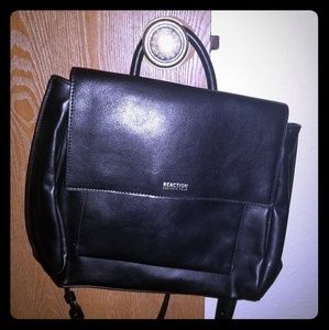 Black Pleather Backpack Purse
